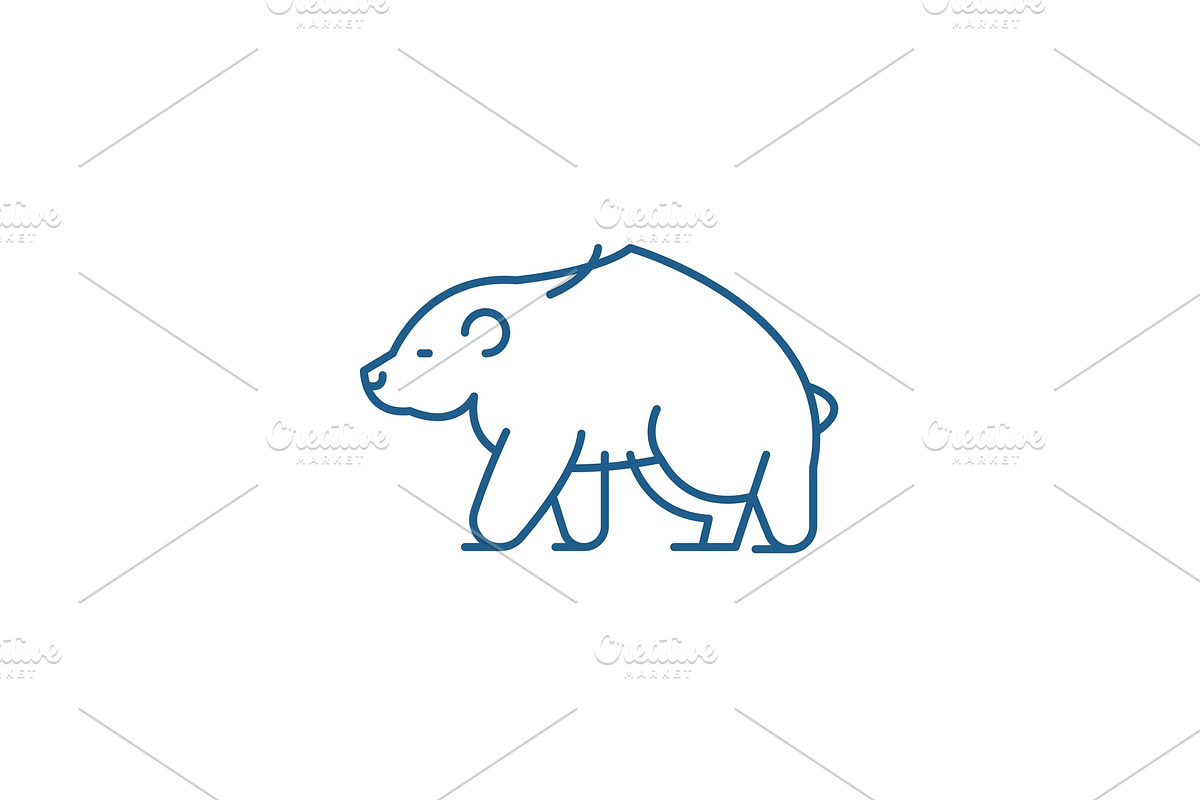 Brown bear line icon concept. Brown in Illustrations - product preview 8