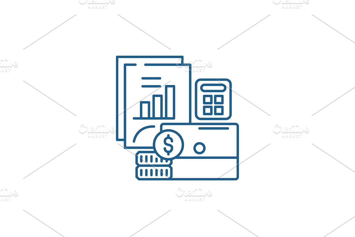 Budget planning line icon concept in Illustrations - product preview 8