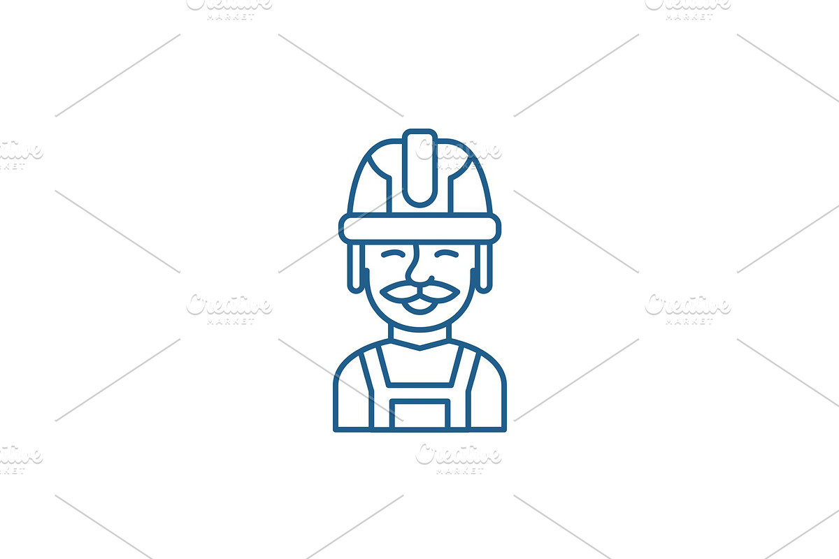 Builder line icon concept. Builder in Illustrations - product preview 8