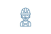 Builder line icon concept. Builder