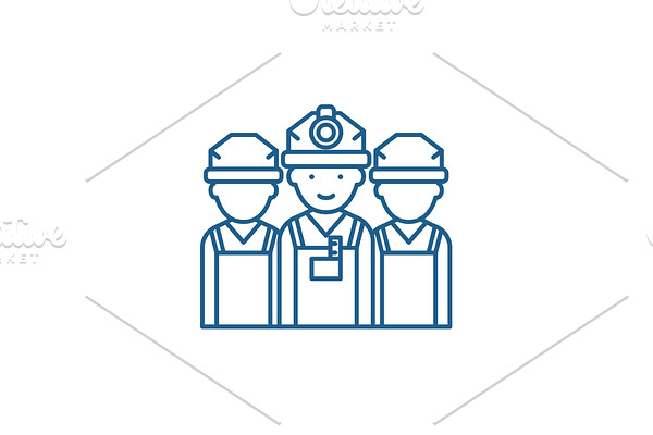 Builders line icon concept. Builders