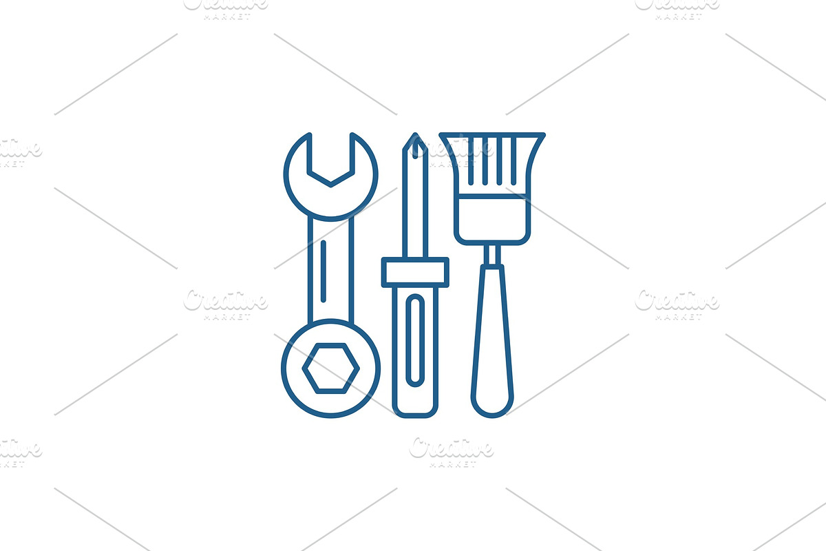 Building tools line icon concept in Illustrations - product preview 8