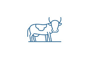 Bull line icon concept. Bull flat