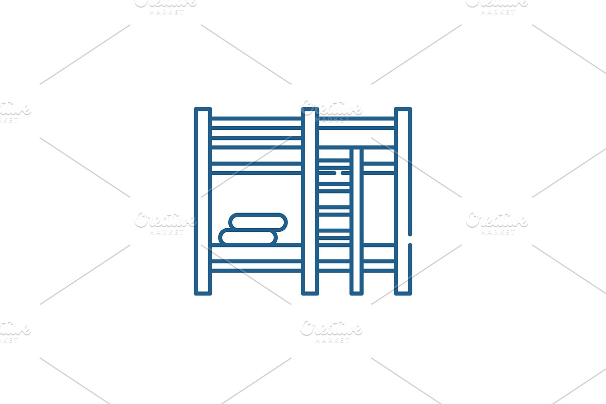 Bunk bed line icon concept. Bunk bed in Illustrations - product preview 8