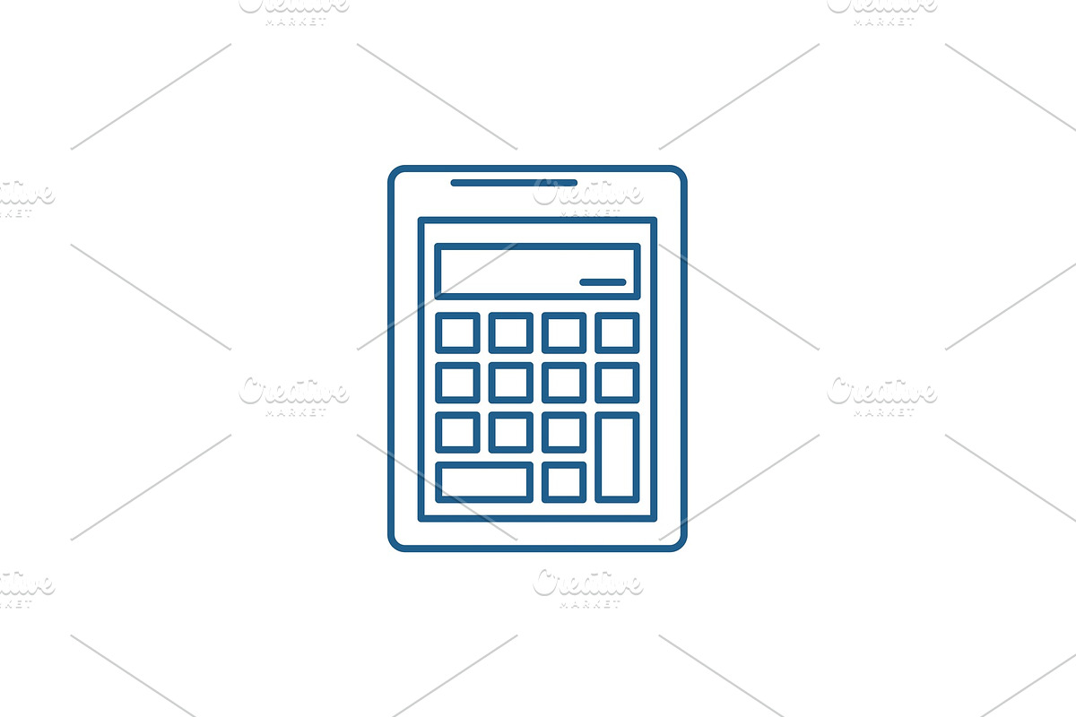 Business calculation line icon in Illustrations - product preview 8