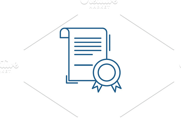 Business certificate line icon