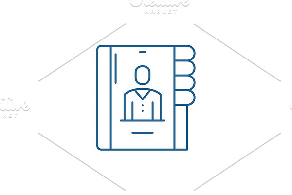 Business contacts line icon concept