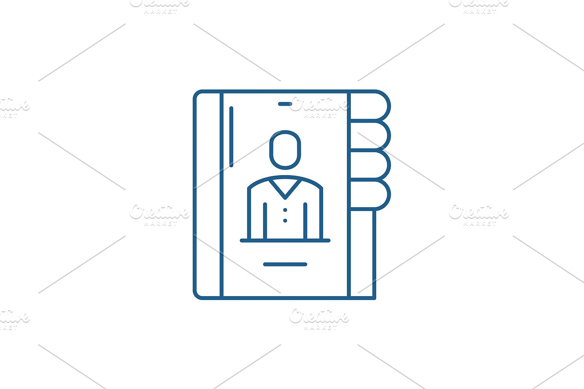 Business contacts line icon concept in Illustrations - product preview 8