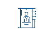 Business contacts line icon concept