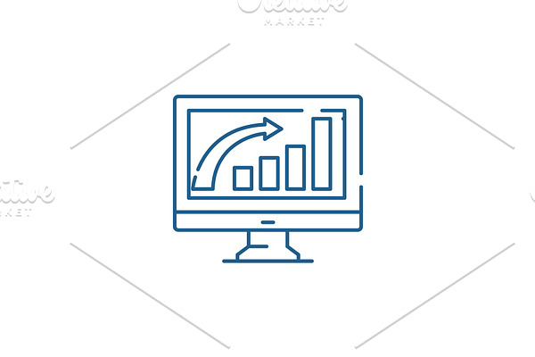 Business growth line icon concept