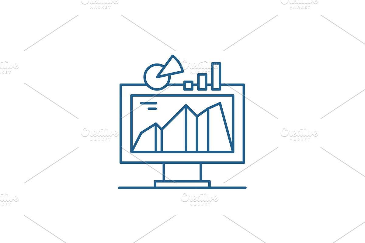 Business indicator system line icon in Illustrations - product preview 8