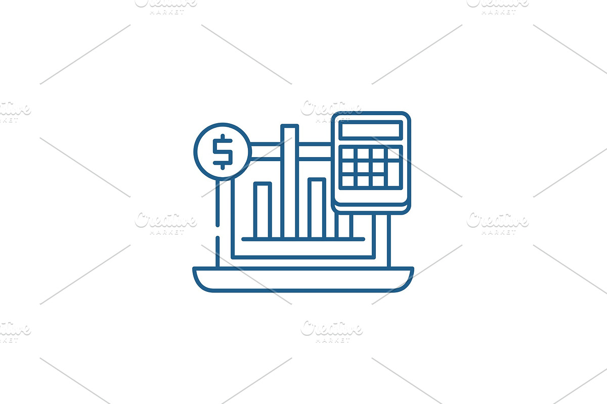 Business indicators line icon in Illustrations - product preview 8