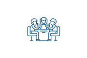 Business meeting line icon concept