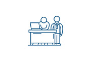 Business mentor line icon concept