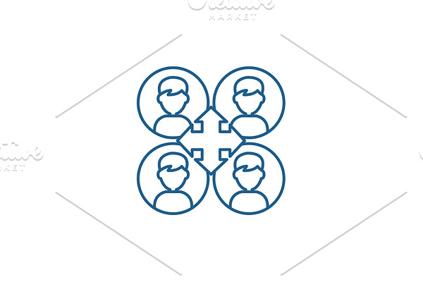 Business networking line icon