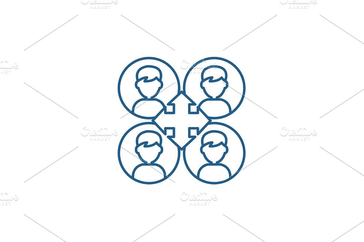 Business networking line icon in Illustrations - product preview 8