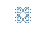 Business networking line icon