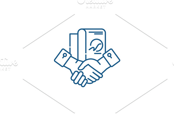 Business partnership line icon