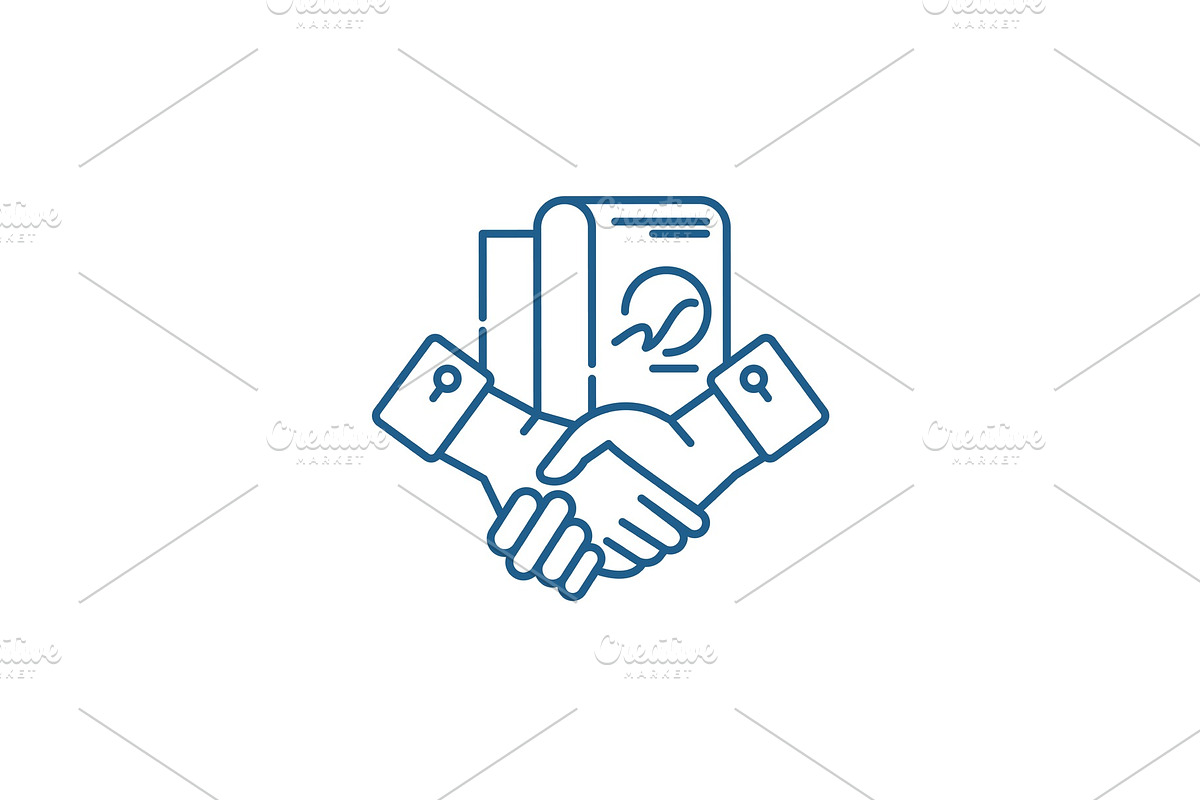 Business partnership line icon in Illustrations - product preview 8