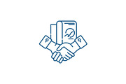Business partnership line icon