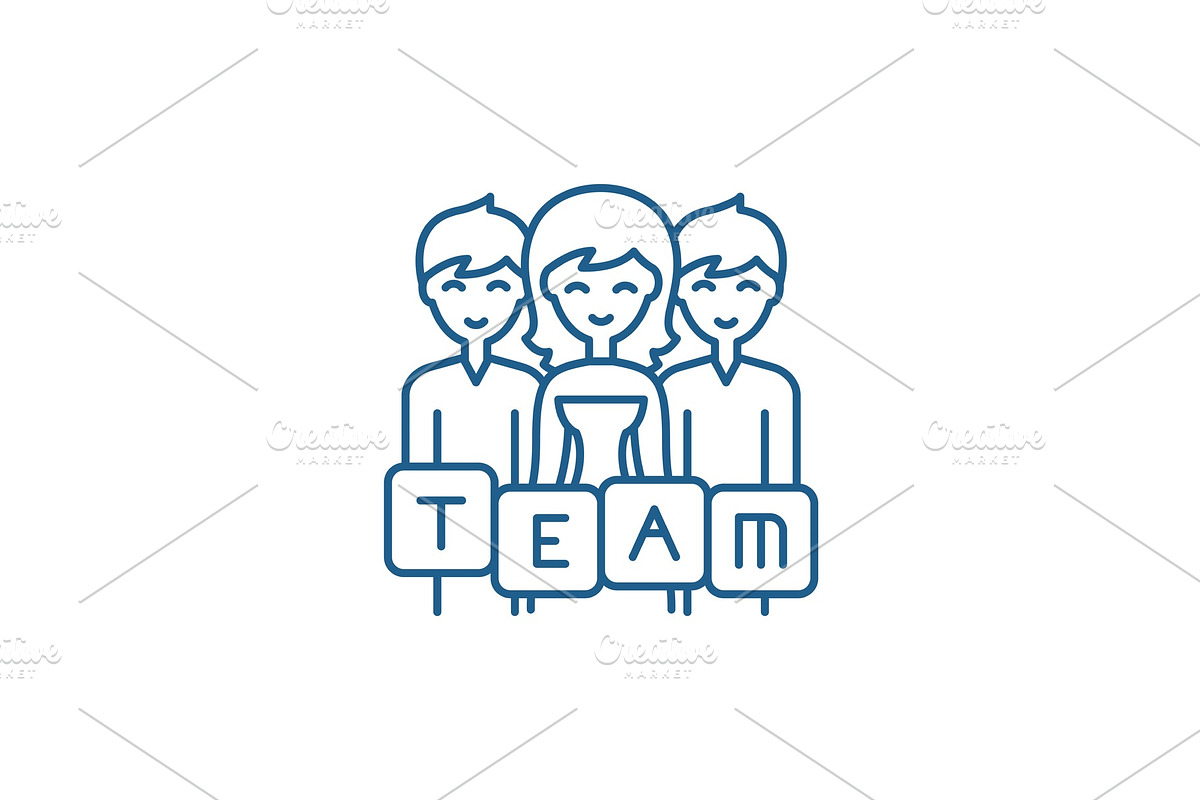 Business team line icon concept in Illustrations - product preview 8