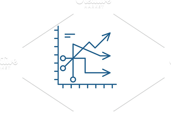 Business trends line icon concept