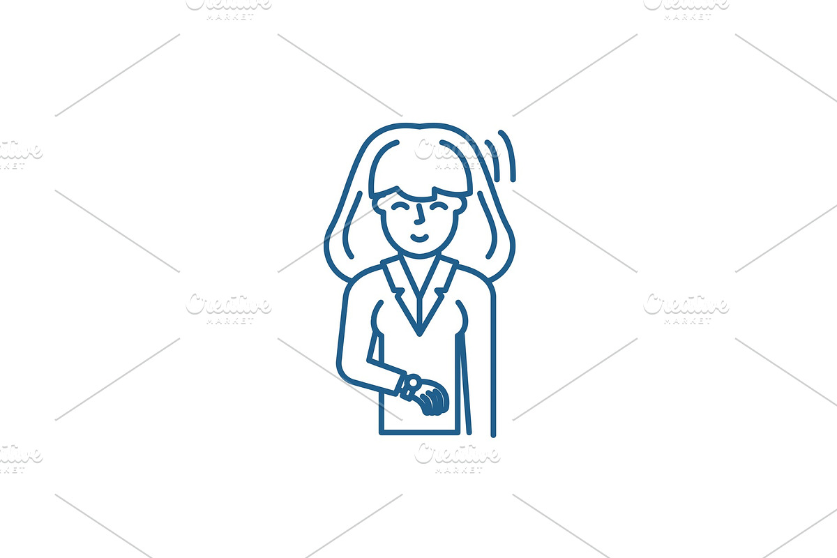 Businesswoman line icon concept in Illustrations - product preview 8