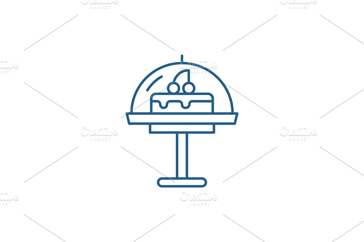 Cake line icon concept. Cake flat in Illustrations - product preview 8