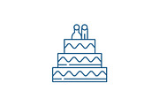 Cake for lovers line icon concept