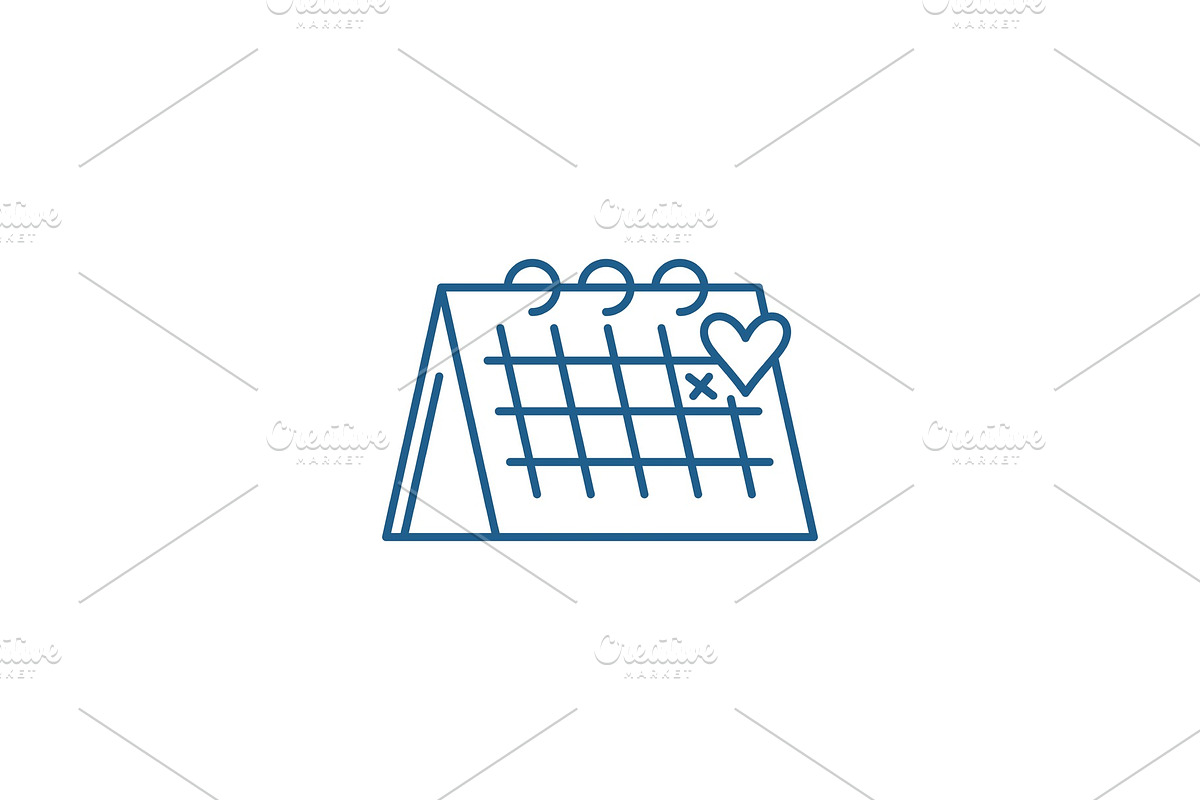 Calendar line icon concept. Calendar in Illustrations - product preview 8