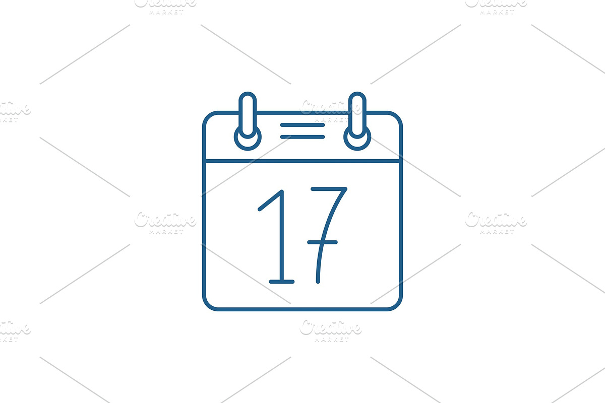 Calendar date line icon concept in Illustrations - product preview 8