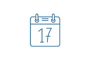 Calendar date line icon concept