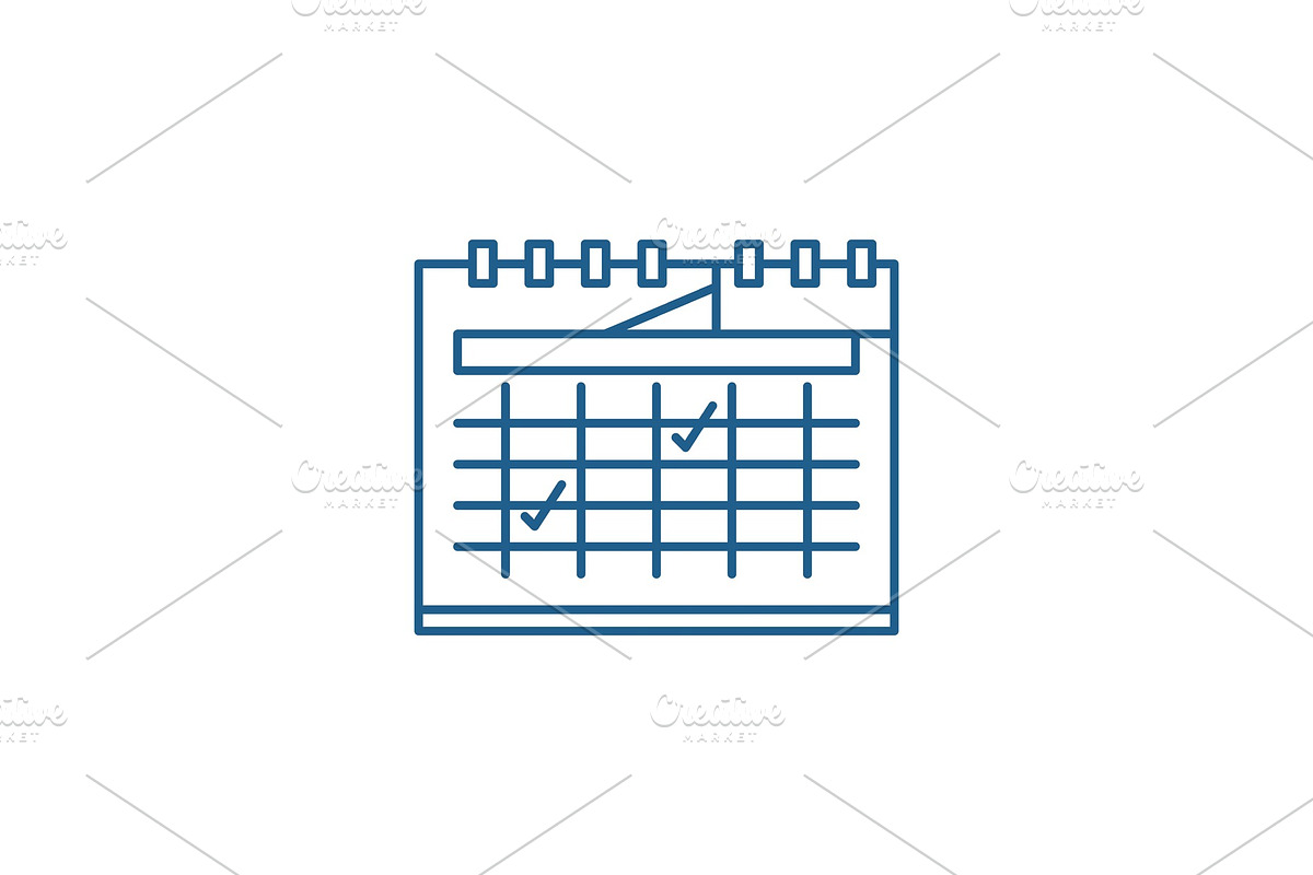 Calendar planning line icon concept in Illustrations - product preview 8