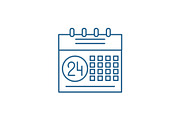 Calendar planning system line icon