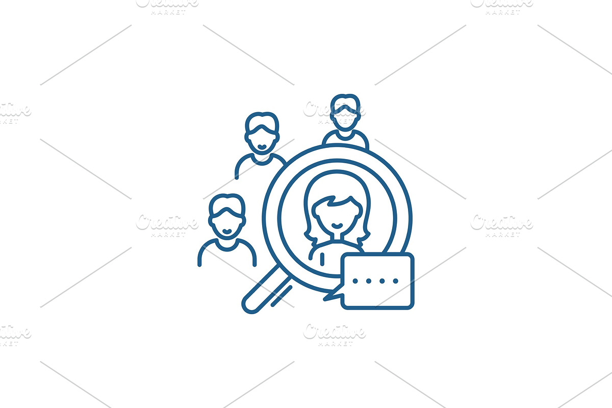Candidate selection line icon in Illustrations - product preview 8