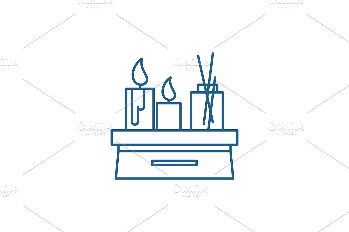 Candles in the interior line icon in Objects - product preview 8