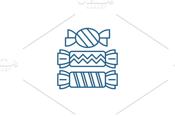 Candy line icon concept. Candy flat