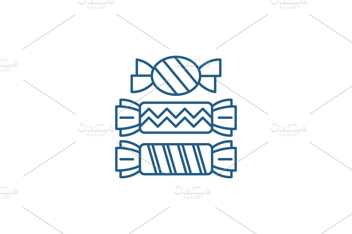 Candy line icon concept. Candy flat in Objects - product preview 8