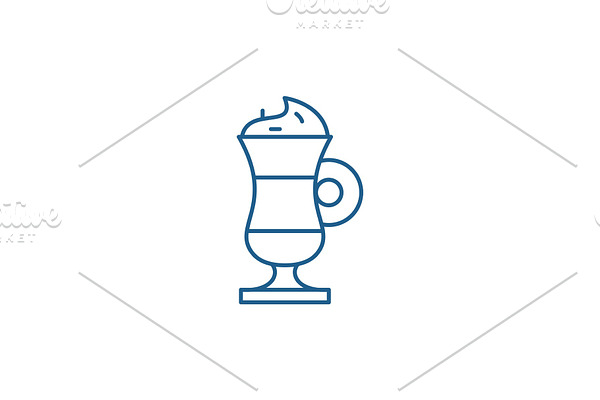 Cappuccino line icon concept