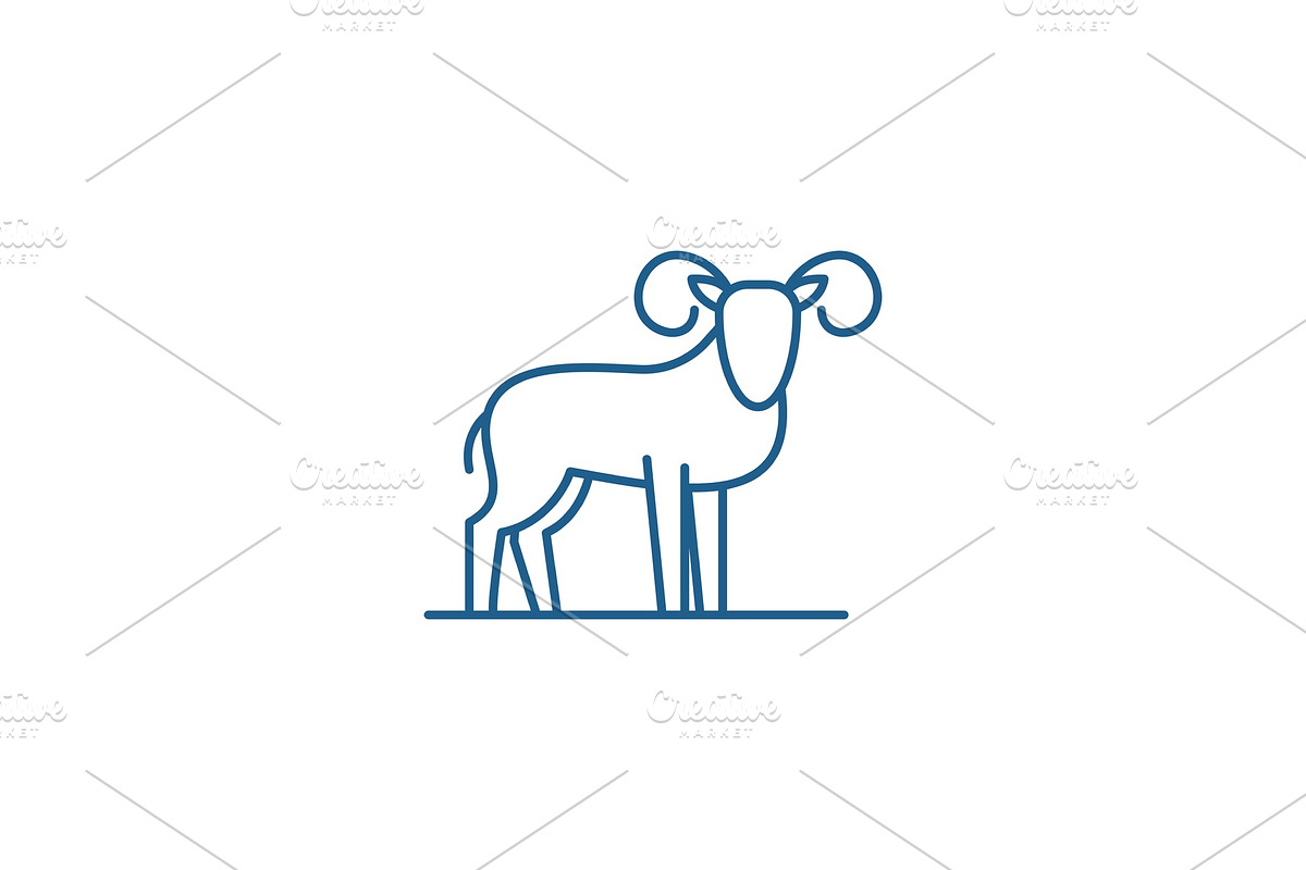 Capricorn line icon concept in Illustrations - product preview 8