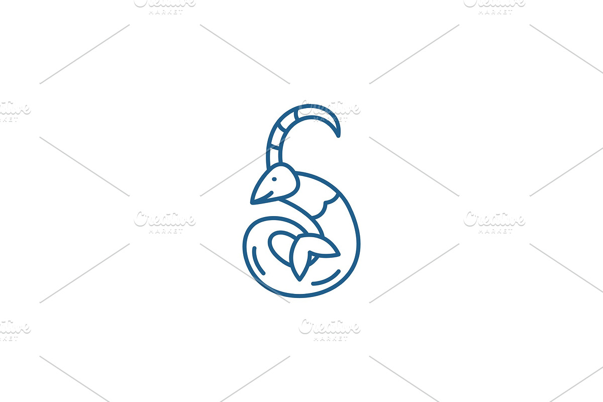 Capricorn zodiac sign line icon in Textures - product preview 8