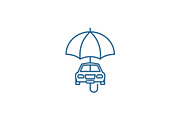 Car insurance line icon concept. Car