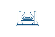 Car repair shop line icon concept