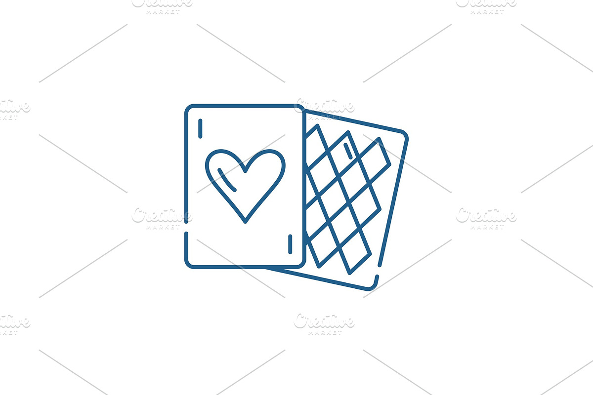 Card games line icon concept. Card in Objects - product preview 8