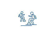 Cardio exercise line icon concept