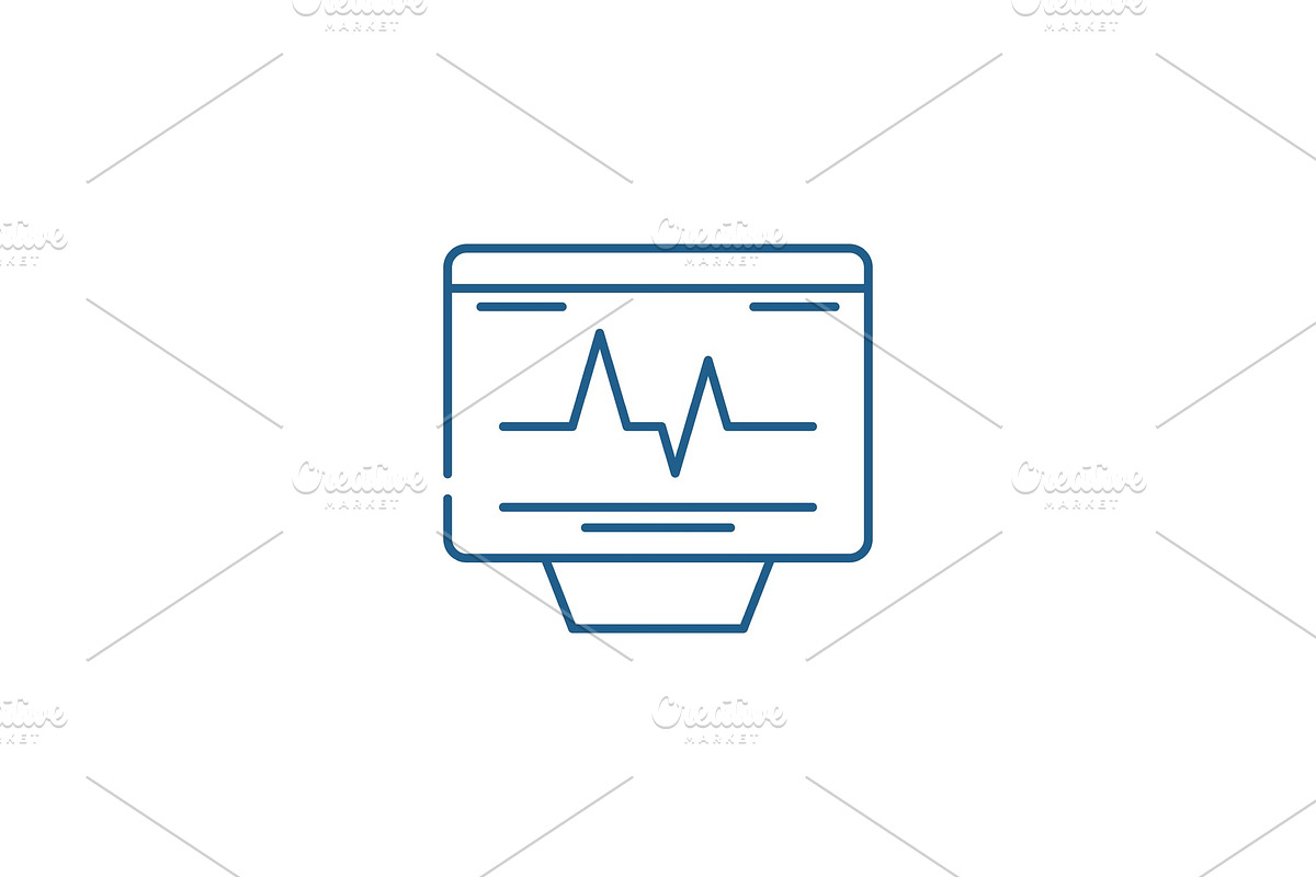 Cardiovascular check line icon in Objects - product preview 8
