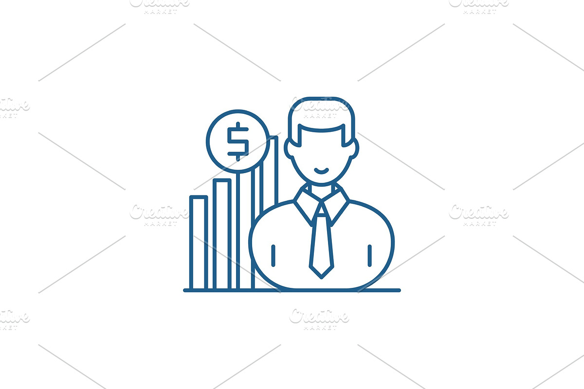 Career growth manager line icon in Illustrations - product preview 8