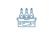 Case of beer line icon concept. Case