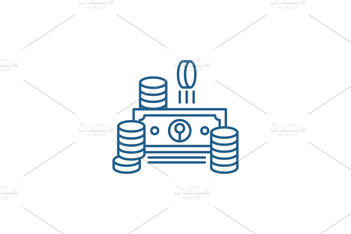 Cash line icon concept. Cash flat in Illustrations - product preview 8