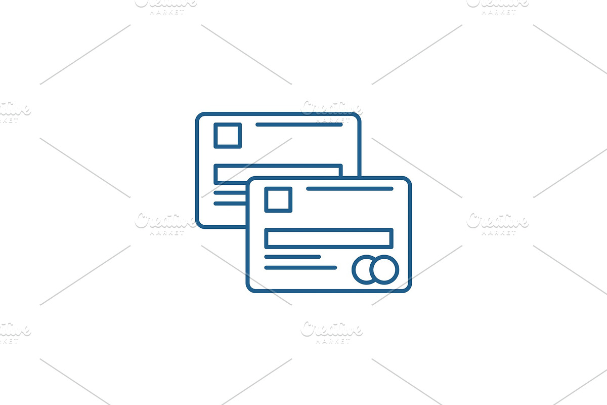 Cash cards line icon concept. Cash in Illustrations - product preview 8